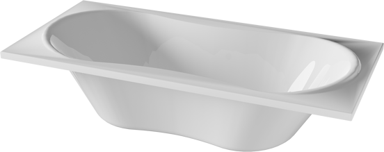 Luca Varess Trasime 2-Personen-Einbaubadewanne: 190 x 90 cm, Acryl, Weiß glänzend