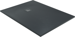 Balmani Vega receveur de douche 120 x 90 cm marbre composite gris graphite structure en ardoise