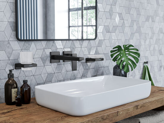 Hansgrohe Metropol  inbouw wastafelkraan brushed black chrome incl. inbouwelement