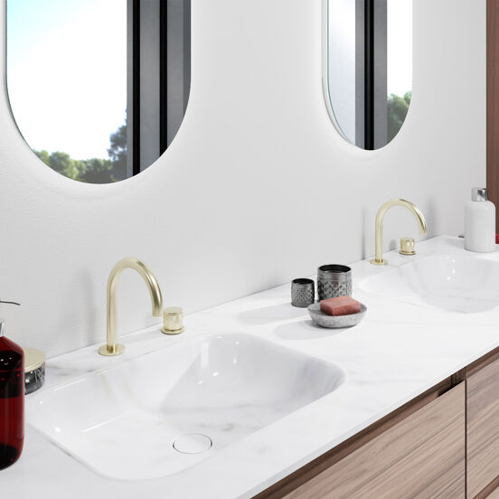Blaufoss Pavilion Curve robinet de lavabo standard Brushed Champagne Gold