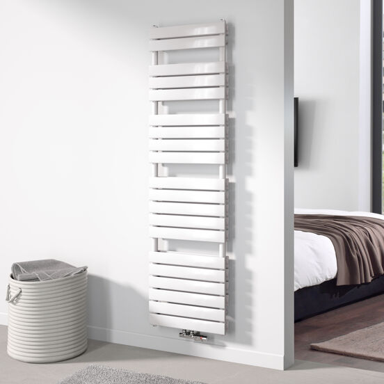 Vipera Vulcan sèche-serviettes double 50 x 183,5 cm chauffage central blanc brillant raccordements latéral et central possibles 1.683W