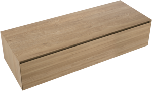Balmani Mitra Elements hängender Waschbeckenunterschrank: 135 x 50 cm, Eiche Natur, 1 Schublade