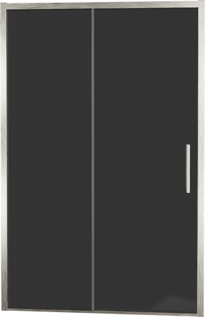 Balmani Senses Design Dusche Schiebetür, umkehrbar, 140 cm x 210 cm, Rauchglas, Profil Brushed CoolMetal, inklusive Coating