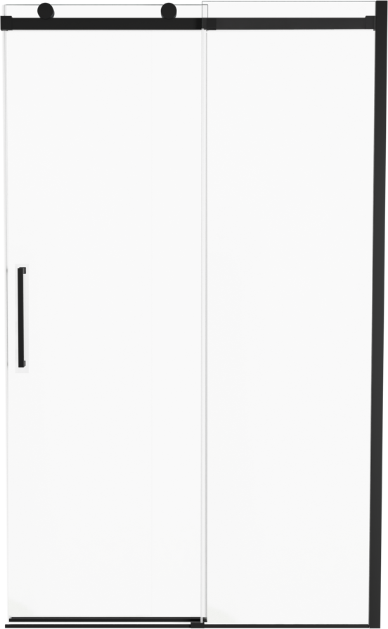 Luca Varess Boltano porte coulissante 120 cm x 200 cm verre transparent profil noir mat