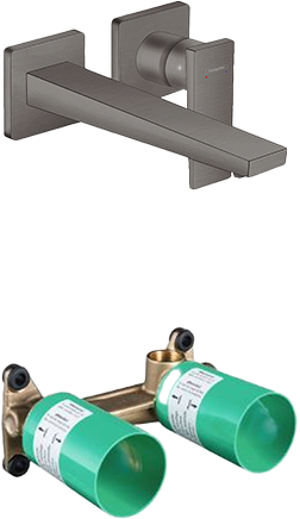 Hansgrohe Metropol Unterputz-Waschbecken Armatur: Brushed Black Chrome, Einbauelement inklusive