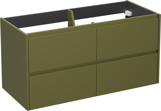 Storke Seda zwevende wastafelonderkast 120 x 52 cm olijfgroen 4 lades