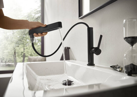 Hansgrohe Finoris 230 Hohe Waschtischarmatur Schwarz matt