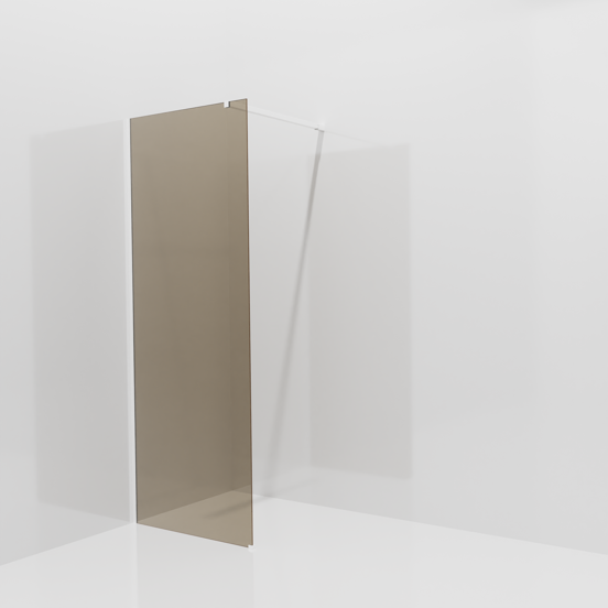 Balmani Modular inloopdouche: 80 x 200 cm, Brons glas met coating, Mat witte profielen