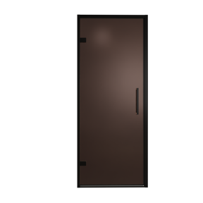 Balmani Senses Design porte pivotante à gauche 90 cm x 210 cm verre Bronze, Profil noir