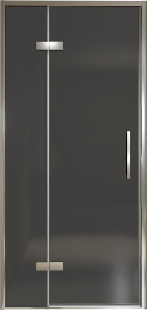 Balmani Senses Design porte pivotante à gauche 100 cm x 210 cm verre fumé, Profil chrome