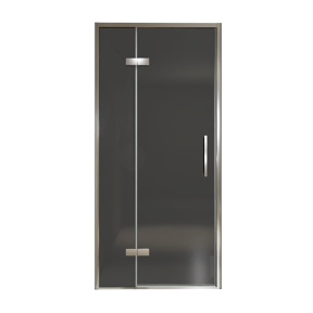 Balmani Senses Design Dusche Drehtür, Links, 100 cm x 210 cm, Rauchglas, Profil Chrom