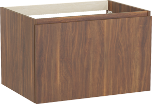 Balmani Sfera hängender Waschbeckenunterschrank: 75 x 55 cm, Amerikanischer Nussbaum, 2 Schubladen