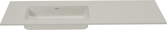 Storke Diva Waschtisch links matt seidengrau Top Solid Seidengrau Matt 130 x 52 cm