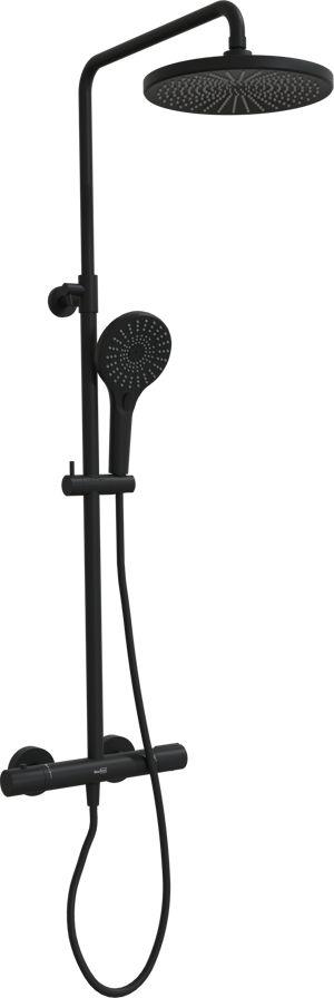 Blaufoss Onos 250 thermostatische kraan regendoucheset mat zwart