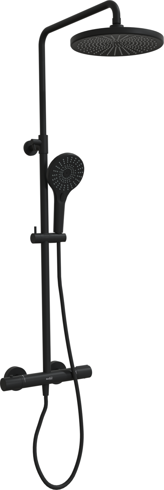 Blaufoss Onos 250 thermostatische kraan regendoucheset mat zwart