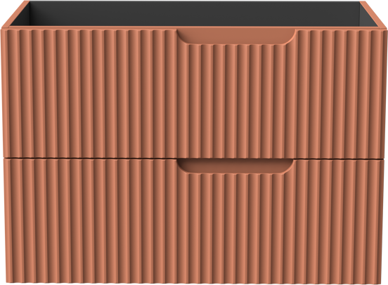 Linie Ribbo zwevende wastafelonderkast 80 x 46 cm cotto 2 lades