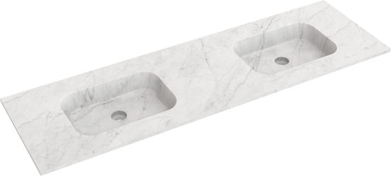 Balmani Tablo Arcato dubbele wastafel Carrara marmer 180 x 55 cm