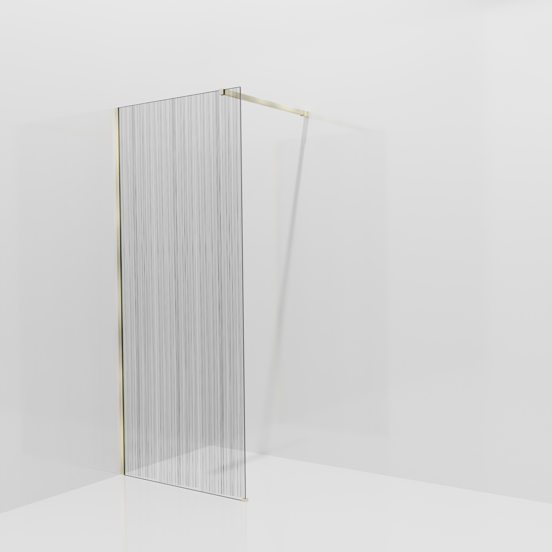 Balmani Modular Walk-In Dusche: 90 x 200 cm, Mikado, inklusive Coating, Profil Brushed Champagne Gold