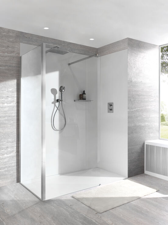 Balmani Piatto panneaux muraux de douche 160 x 90 x 220 cm Solid Surface blanc mat