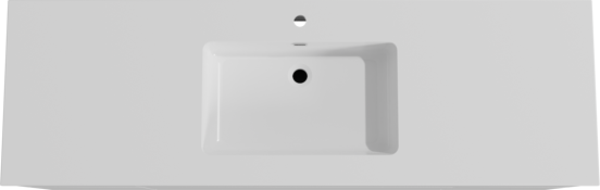 Storke Edge meuble salle de bains suspendu 165 x 52 cm blanc brillant avec Diva plan simple en marbre composite blanc brillant