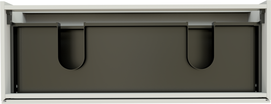 Storke Edge zwevende wastafelonderkast 120 x 46 cm glanzend wit 2 lades 2 sifonuitsparingen