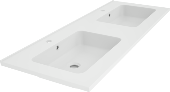 Linie Vano double vasque marbre composite mat 120 x 46 cm