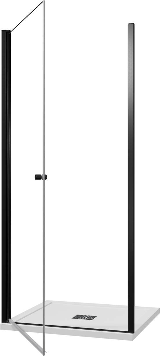 Luca Varess Kuresa douche draaideur 95 x 200 cm helder glas mat zwart profiel