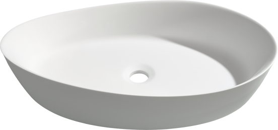 Balmani Jezi waskom mat witte solid surface ovaal 54 x 34 cm