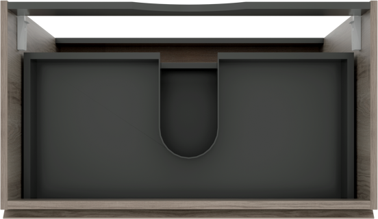 Linie Lado meuble sous-vasque a poser 80 x 46 cm chêne gris 3 tiroirs
