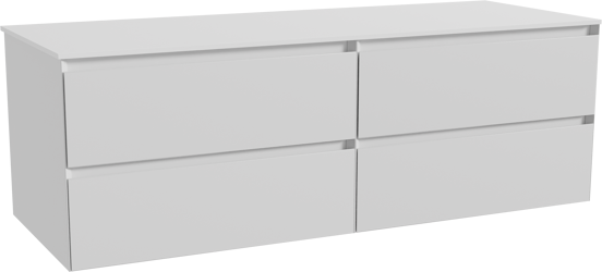Balmani Mitra meuble salle de bains suspendu 150 x 55 cm blanc mat avec Stretto tablette simple ou double en solid surface blanc mat