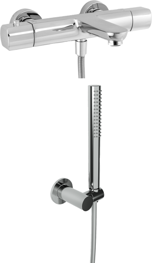 Blaufoss Boris thermostatische kraan muurmontage opbouw badkraan glanzend chroom