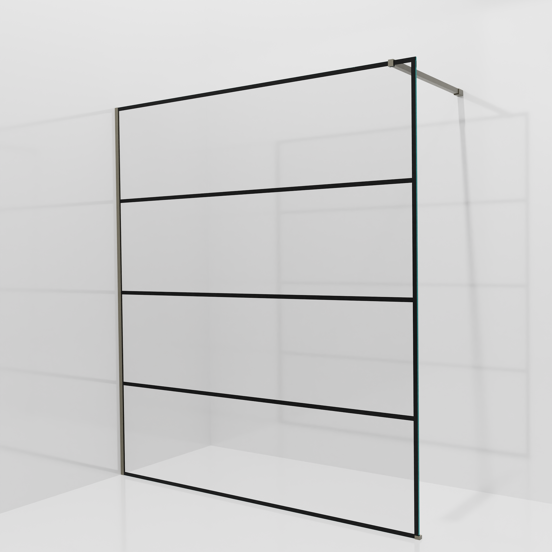 Balmani Modular douche à l'italienne: 180 x 200 cm, Lined, Profil Gris pierre