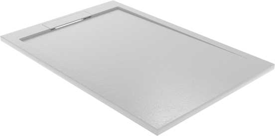 Balmani Indus receveur de douche 120 x 80 cm marbre composite gris clair structure en ardoise