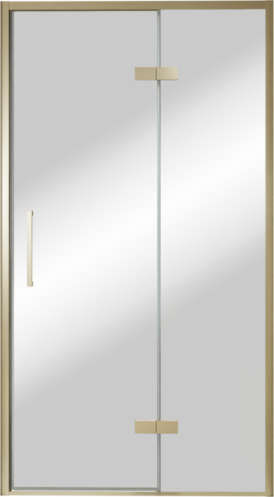 Balmani Senses Design porte pivotante à droite 120 cm x 210 cm verre Miroir Reflex, Profil Brushed Champagne Gold