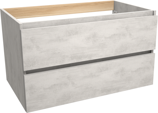 Balmani Lucida meuble sous-lavabo suspendu 90 x 55 cm béton gris argent 2 tiroirs