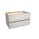 Balmani Lucida zwevende wastafelonderkast 90 x 55 cm beton zilvergrijs 2 lades