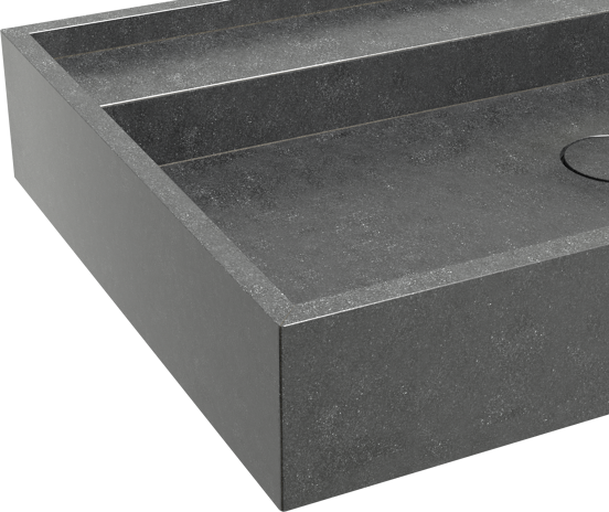 Balmani Cubo Doppelwaschtisch, Granit poliert, 180 x 49 cm