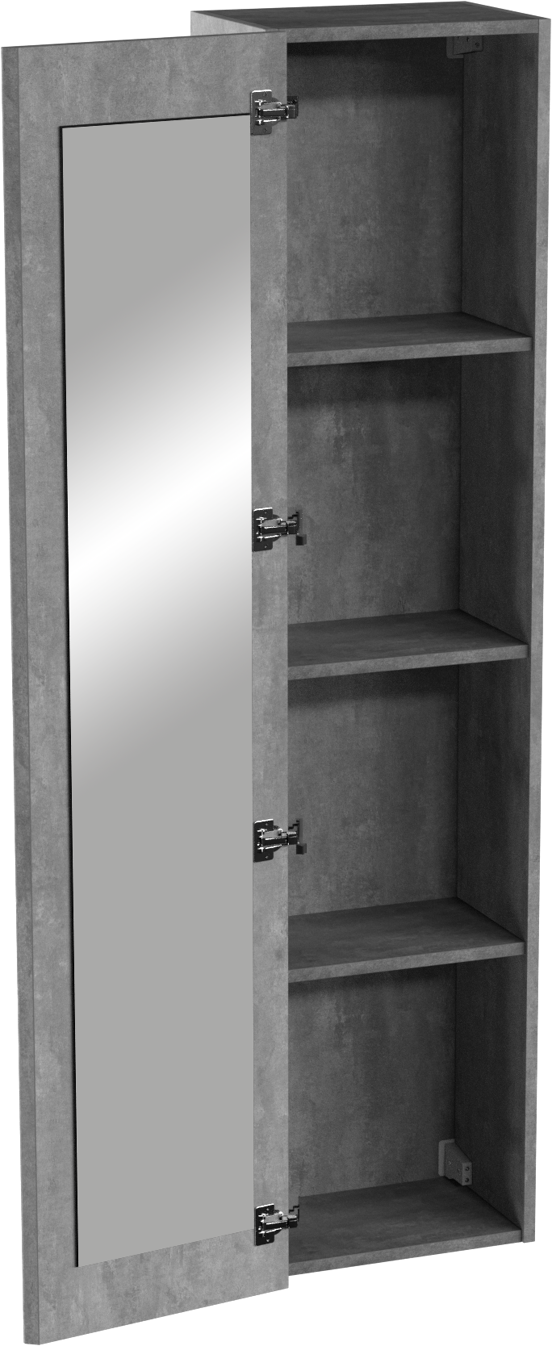 Storke Edge colonne salle de bains suspenduee avec miroir béton gris foncé 40 x 30 x 170 cm