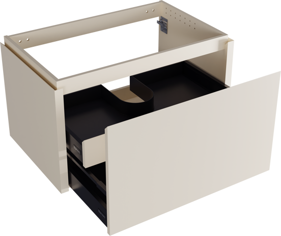 Balmani Eclips meuble sous-lavabo suspendu 90 x 55 cm Sandbeige 2 tiroirs