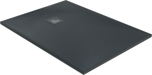 Balmani Vega receveur de douche 110 x 80 cm marbre composite gris graphite structure en ardoise