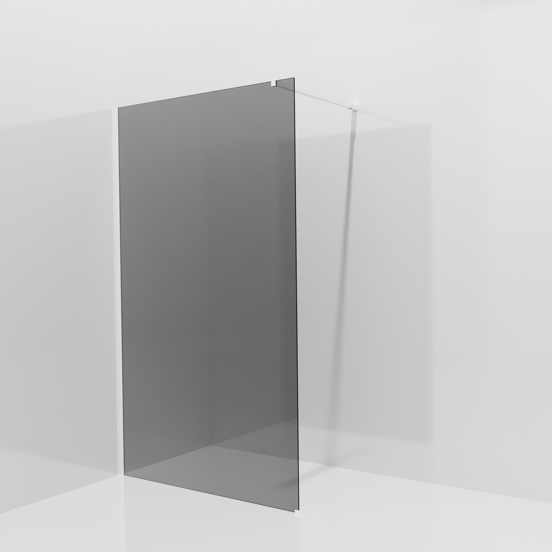 Balmani Modular douche à l'italienne: 120 x 200 cm, Verre fumé, avec coating, Profil Blanc mat