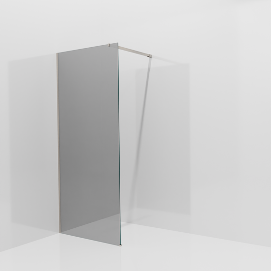 Balmani Modular Walk-In Dusche: 90 x 200 cm, Reflex-Spiegelglas, inklusive Coating, Profil Brushed CoolMetal