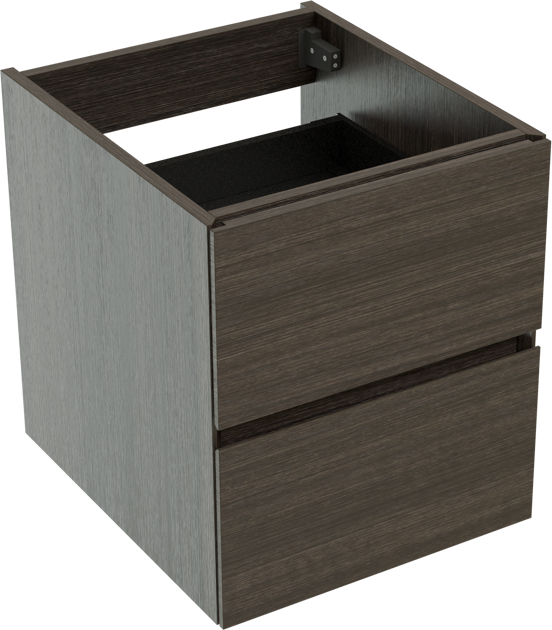 Storke Edge meuble sous-lavabo suspendu 45 x 52 cm chêne foncé 2 tiroirs
