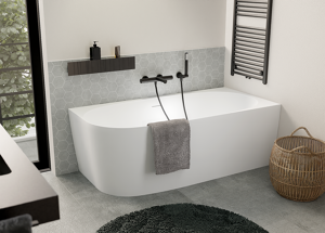 Luca Varess Sutilo baignoire d'angle droite duo 170x75cm acrylique blanc mat