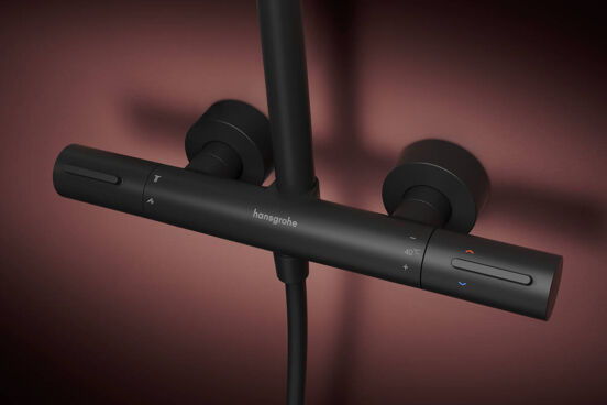 Hansgrohe Raindance Alive S Puro Showerpipe regendoucheset 300 1jet, Ecosmart met Ecostat element thermostaat mat zwart