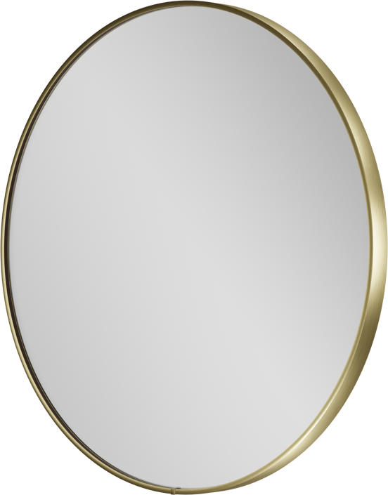 Balmani Secret rond badkamerspiegel Brushed Champagne Gold Ø 80 cm met spiegelverlichting en anti-damp