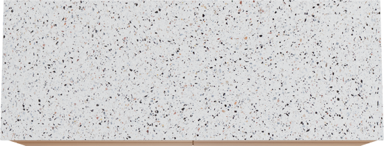 Balmani Mitra hängendes Möbelstück Set: 150 x 55 cm, Teak, mit Stretto Einzel- oder Doppel Waschtischplatte, Terrazzo in Weiß/Schwarz matt