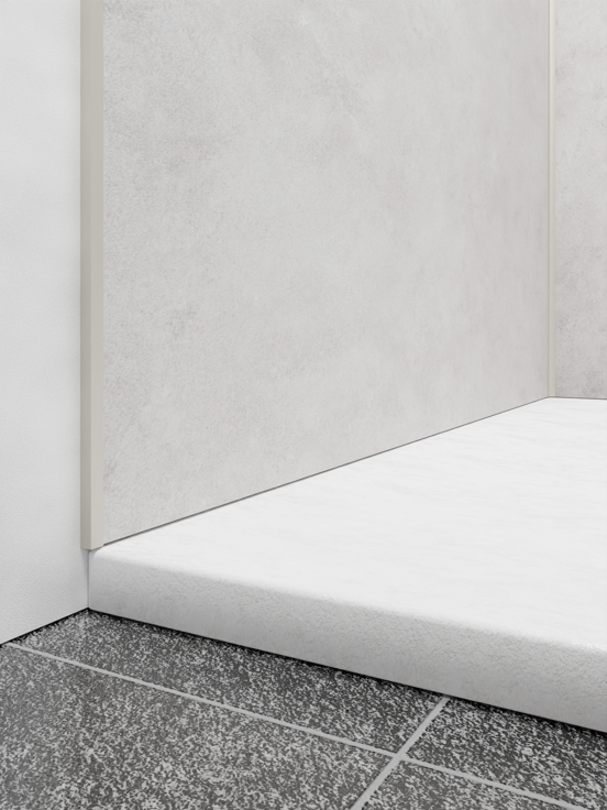Linie Plato set hoekprofiel + zijprofielen voor douchewandbekleding 260 cm mat lichgrijs Clermont