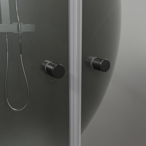 Luca Varess Kuresa douche pendeldeur 90 x 200 cm helder glas mat zwart profiel