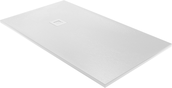 Balmani Vega receveur de douche 140 x 80 cm marbre composite blanc mat structure en ardoise